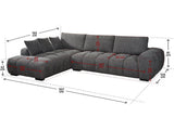Habitat et Jardin Canapé d'angle Tissu Monceau - 3 Places - Gris