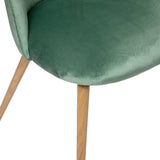 Atmosphera - Chaise Slano - Vert céladon - Velours - Pieds métal Imitation hêtre