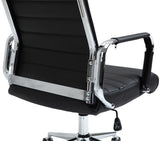 CLP Chaise De Bureau Kolumbus en Véritable Cuir I Fauteuil De Bureau Réglable en Hauteur Pivotant Piètement Mécanisme A Bascule Intégré, Couleur:Noir