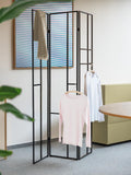 WENKO Paravent Shakti, séparateur pièce en métal thermolaqué Noir, Ranger et aérer Les vêtements, grilles avec Place Rangement Les écharpes, Accessoires et couvertures, 120 x 170 cm 69799800