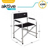 AKTIVE Director Folding Chair 56 x 45 x 81 cm, Noir