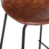 A.B.M. SARL Tabouret de Bar Marron en métal et revêtement en polyuréthane Vladi