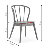 HOMN LIVING Pack 2 Chaises Brisa, Couleur Chêne, Bois Massif, 47 cm (Largeur) 59 cm (Profondeur) 83 cm (Hauteur)