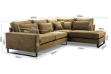 Siblo Canapé d'angle avec Coussins 90x310x224 cm - CORBLACK Collection - Elégant Canape 4 Places - Meubles de Salon - Confortable Canapé - Vert - Côté Droit