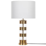 Beliani Lampe à Poser de Table avec Pied Décoratif Doré et Abat-jour Blanc E27 Max 60W pour Salon Chambre ou Coin Lecture au Design Moderne et Glamour