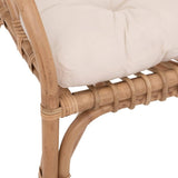 Atmosphera - Fauteuil Neta - rotin et Coton - Blanc