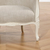 Robin des Bois - Victor : Fauteuil bergère en Bois Massif et Lin Premium
