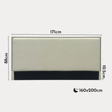 Mobilier-Deco Livia - Tête de lit cloutée en Tissu Lin Beige 160 cm