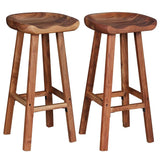 ZEYUAN Tabourets de Bar Tabourets de Cuisine Tabourets Hauts Bar Tabourets de Bar Modernes Tabourets de Bar 2 pcs en Bois Massif d'Acacia NN