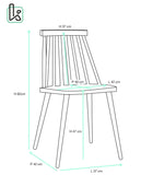KAYELLES Lot de 2 chaises de Cuisine Noires bistrot café rétro à barreaux, Pieds métal Peint BAO (Noir)