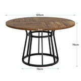 Tribesigns table ronde pour 4 personnes, table de salon et cuisine rond avec base en métal, 120 cm manger