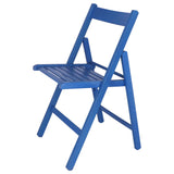 Mueblear 19015 Chaise Pliante Bas Bois Bleu 43 x 46 x 79 cm