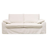 Oviala Canapé Convertible en Tissu texturé 3 Places Blanc