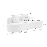 sweeek - Canapé Virgule 3 Places en Tissu Bouclette Forme Organique - Wave L 232 x P 97 x H 68cm