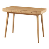 [en.casa] Bureau Style Scandinave avec 3 Tiroirs Table Rectangulaire avec Compartiments de Rangement Poste de Travail pour Coin Télétravail Bambou 100 x 50 x 75 cm Naturel