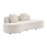 sweeek - Canapé Virgule 3 Places en Tissu Bouclette Forme Organique - Wave L 232 x P 97 x H 68cm