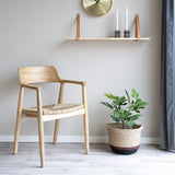 AltoBuy Vancouver - Lot de 4 Chaises en Bois de Sungai et Assise en Paille Naturelle