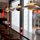 E27 Nordique Designer Danois Art Lustre,Ajustement Facile Multicouches Tête Unique Lustre,Moderne Restaurant Bar Cafe Pendant Light,Chambre Chevet,Simple Macaron Aluminium Lustre-Gradient violet 40cm