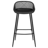 IDIMEX Lot de 2 tabourets de Bar IREK Chaise Haute pour Cuisine ou comptoir au Design Retro avec accoudoirs, en Plastique et métal Noirs, Hauteur d'assise 75 cm