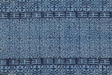 Tapis en coton imprimé à la main Motif géométrique bleu roi 0,5 cm d'épaisseur Fait à la main Utilisation intérieure ou extérieure Pour salon, chambre à coucher, salle à manger