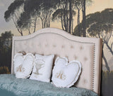 PALAZZO INT Tête de lit vintage Chateau Royal – Tête de lit en velours Chesterfield capitonnée avec boutons, 117 × 160 × 6 cm, autonome et murale, design de coiffeuse