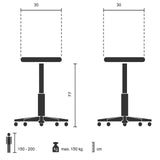 hjh OFFICE 645011 Tabouret de Bar VANTAGGIO High Métal Rouge, Tabouret Industriel Haut, empilable