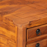 vidaXL Bureau avec Tiroirs, Table d'Écriture avec Poignée, Bureau d'Ordinateur avec Rangement, Décoration de Salon, Bois d'Acacia Solide