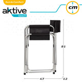 AKTIVE Director Folding Chair 56 x 45 x 81 cm, Noir