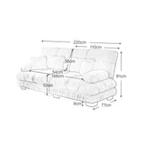 KOMHTOM Petit Canapé 2 Places Chenille avec Coussins Confortables, Accoudoir Courbe et Rembourré - Canapé Modulable Moderne (Rose)