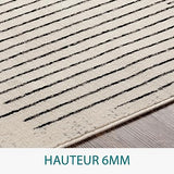 Livabliss Nairobi Tapis Géométrique Scandinave - Grand Tapis Salon, Salle à Manger, Chambre, Cuisine - Design Boheme Chic, Berbere Moderne, Poil Court 200x274 cm - Ivoire, Noir