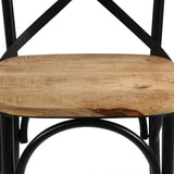 vidaXL Chaises à Dossier croisé Lot de 2 Noir Bois de manguier Solide