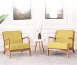 ZUMAHA Canapé Simple Doux et Moelleux, Fauteuil d'appoint Moderne avec Pieds en Bois, Chaise d'appoint en Cuir, siège et Dossier rembourrés