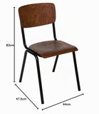 Atmosphera - Chaise Style écolier en Bois Marron Kiel H 83 cm Colonial