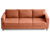 Lisa Design - Jake - canapé Droit 3 Places Convertible en Tissu Velours Relief, Terracotta
