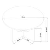 [en.casa] Table Basse de Salon avec Plateau Rond Table d'Appoint Style Intemporel Bout de Canapé pour Salle de Séjour Chambre Bureau Panneau de Particules 80 x 42 cm Effet Marbre Blanc