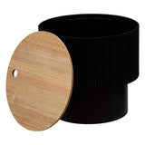 Atmosphera - Table à café Enola en placage frêne D38,5cm Noir