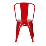 hjh OFFICE 645021 Chaise bistrot VANTAGGIO Comfort Métal Rouge, Style Industriel, empilable