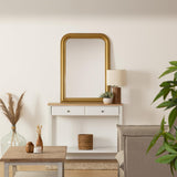 Atmosphera - Miroir Mural Adele Cadre en Bois Doré 74 x 104 cm, Style Romantique - pour Salon, Chambre, Entrée