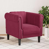 vidaXL Fauteuil, Chaise de Relaxation avec Accoudoirs et Dossier, Canapé de Salon Salle de Séjour Intérieur, Moderne, Rouge Bordeaux Velours