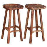 ZEYUAN Tabourets de Bar Tabourets de Cuisine Tabourets Hauts Bar Tabourets de Bar Modernes Tabourets de Bar 2 pcs en Bois Massif d'Acacia NN