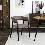 AltoBuy Lot de 2 fauteuils de Table Design en métal et Velours côtelé Coloris Taupe - Amory