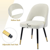 chairus Chaises de Salle à Manger sans Accoudoirs Lot de 2 Chaise de Bureau en Velours Moderne Chaise Rembourrée pour Cuisine Salon (Beige-2)