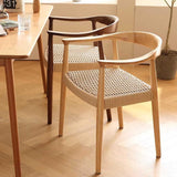 Chaise Décontractée Vintage, Chaises Modernes du Milieu du Siècle pour Salle À Manger Chaise Rattan des Fauteuils en Bois Massif Salle D'étude, Chaise De Loisirs des Clubs De Bureau (Couleur : Walnut