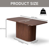 BenyLed Table à Manger Rectangulaire de 160 cm pour 4 à 6 Personnes, Table de Cuisine Moderne avec Piétement à Lattes en Bois pour la Maison, Le Restaurant, Le Bureau, etc. (Noyer)