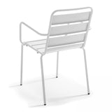 Oviala Fauteuil de Jardin en métal Blanc - Palavas