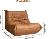 Togo – Chaise longue en daim doux, mousse de qualité supérieure, canapé de sol paresseux, pouf d'angle, marron – Fauteuil d'appoint sans accoudoirs pour salon, bureau (beige)