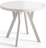 AlpiMeble Table Pliante Ronde OVO – Table Ronde pour Salle à Manger pour Salon – Plateau laminé 36 mm – Tableau Salle Manger – Tableau pour Dimensions de 80 cm a 130 cm Blanc