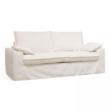 Oviala Canapé Convertible en Tissu texturé 3 Places Blanc