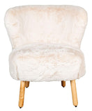 AUBRY GASPARD Fauteuil Effet Fourrure Blanche Petit