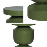 sweeek - Table d'appoint. Bout de canapé. Table de Chevet en métal Coloris Kaki. Alma. Ø30.5 x H 46.5cm